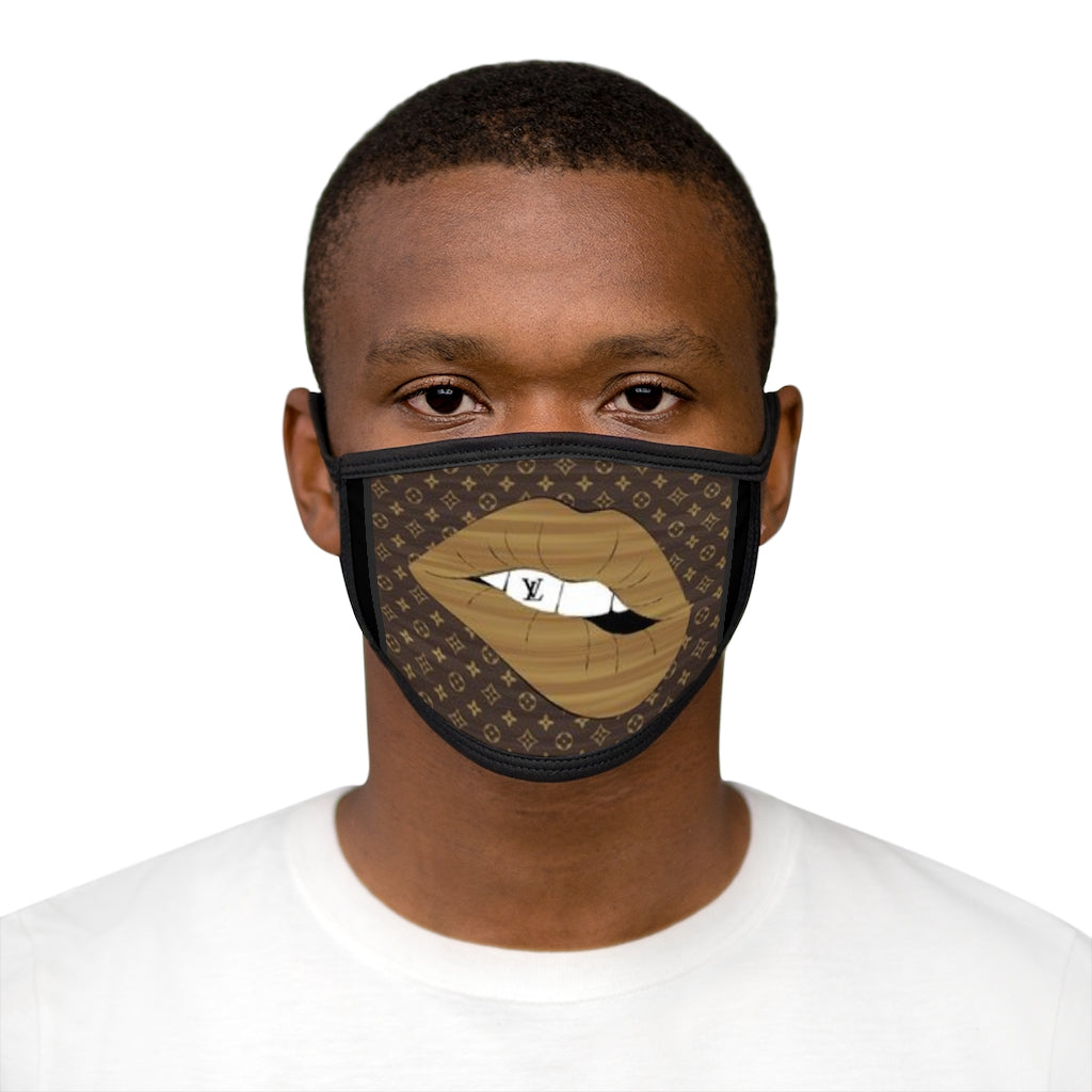 THROWBACK BROWN COUTURE (BLACK) -Fabric Face Mask