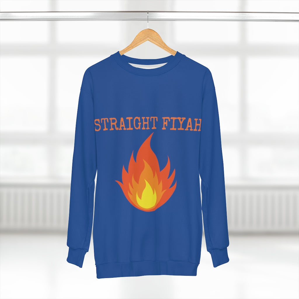 STRAIGHT FIYAH  (BLUE)  ..  AOP Unisex Sweatshirt