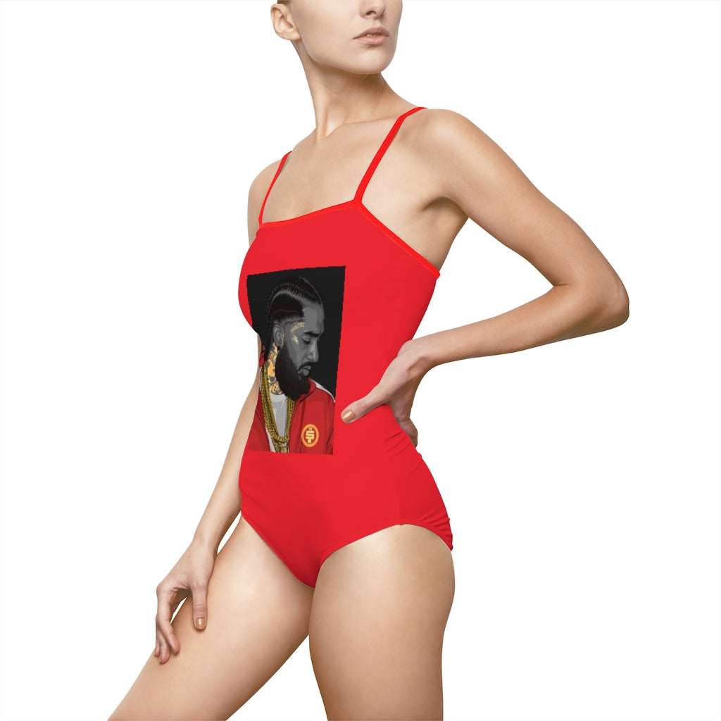 King Nip Red Women's One-piece Swimsuit