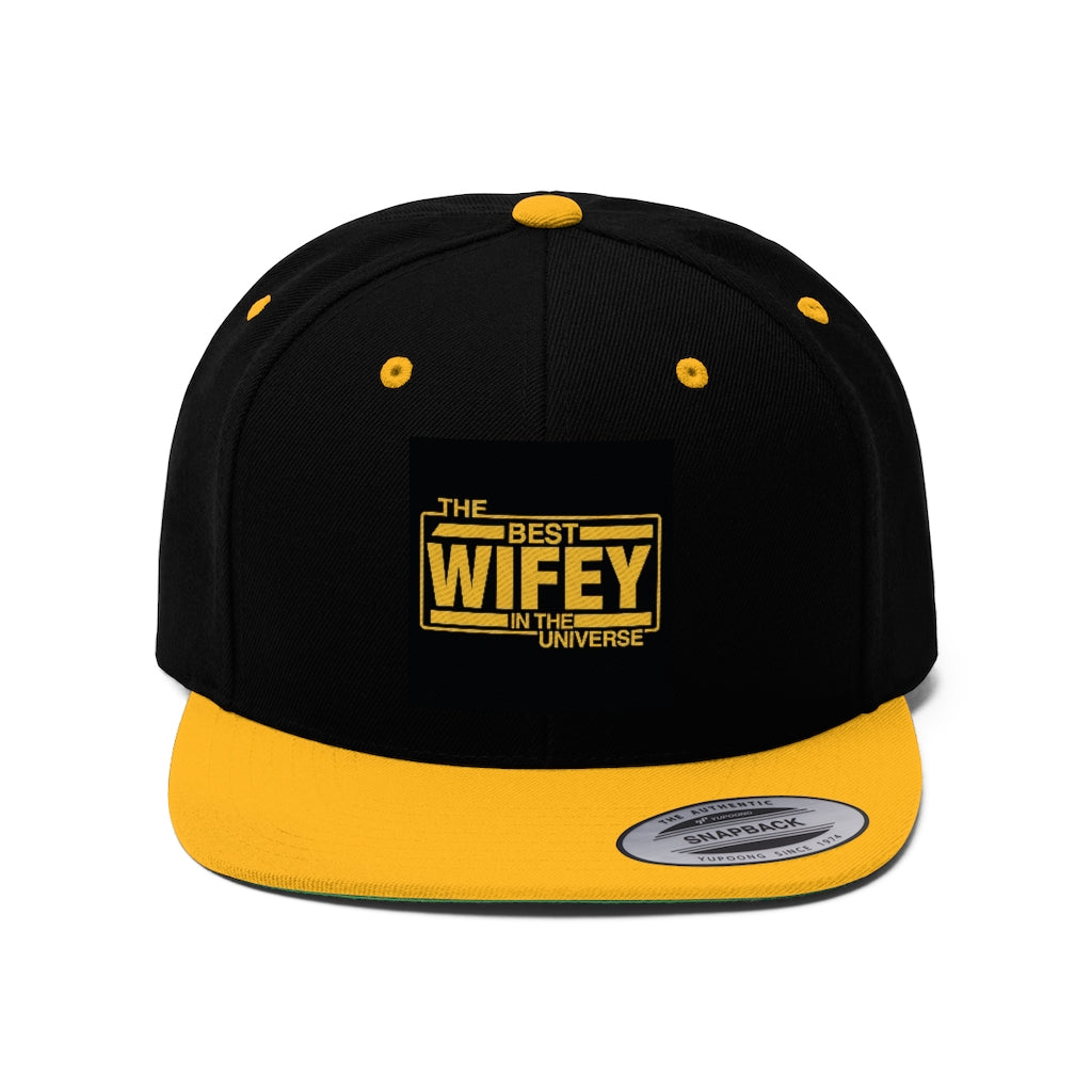 BEST WIFEY (BLACK/GOLD) Unisex Flat Bill Hat