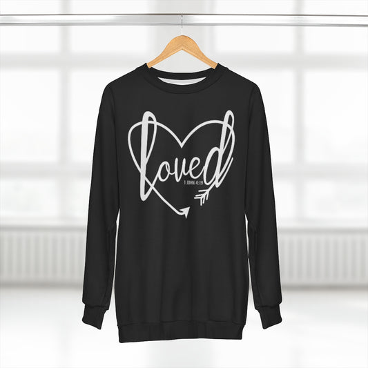 LOVED  (BLACK&WHITE) AOP Unisex Sweatshirt