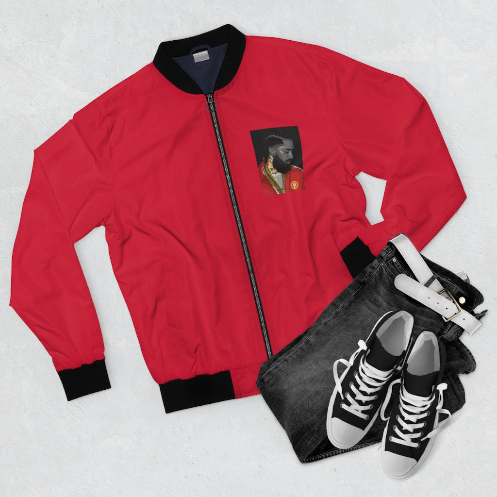 King Nip Unisex Red Bomber Jacket