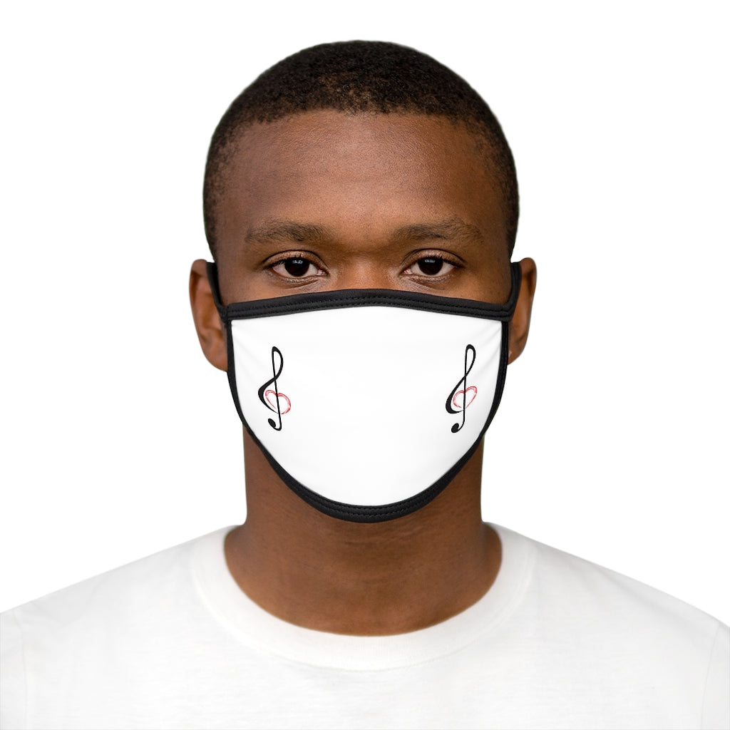 MUSICALLY SPEAKIN'  (WHITE)'..  Fabric Face Mask