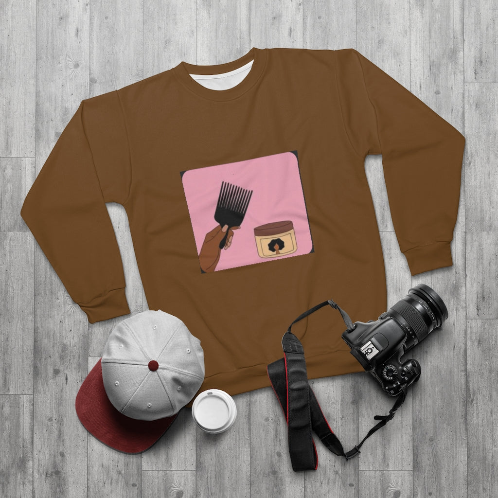 HAIR LOVE (BROWN)  ..  AOP Unisex Sweatshirt