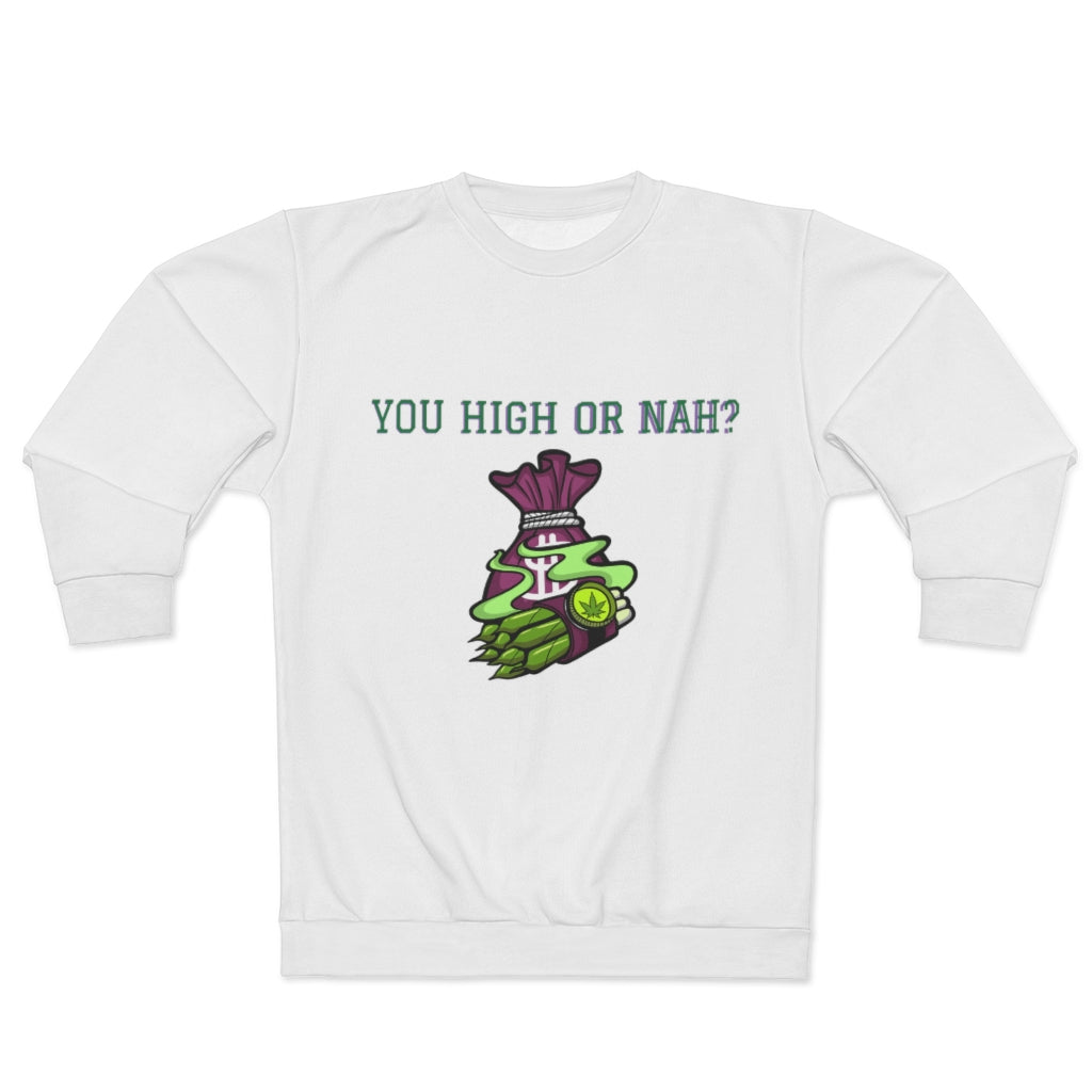 You High or Nah? (WHITE) AOP Unisex Sweatshirt