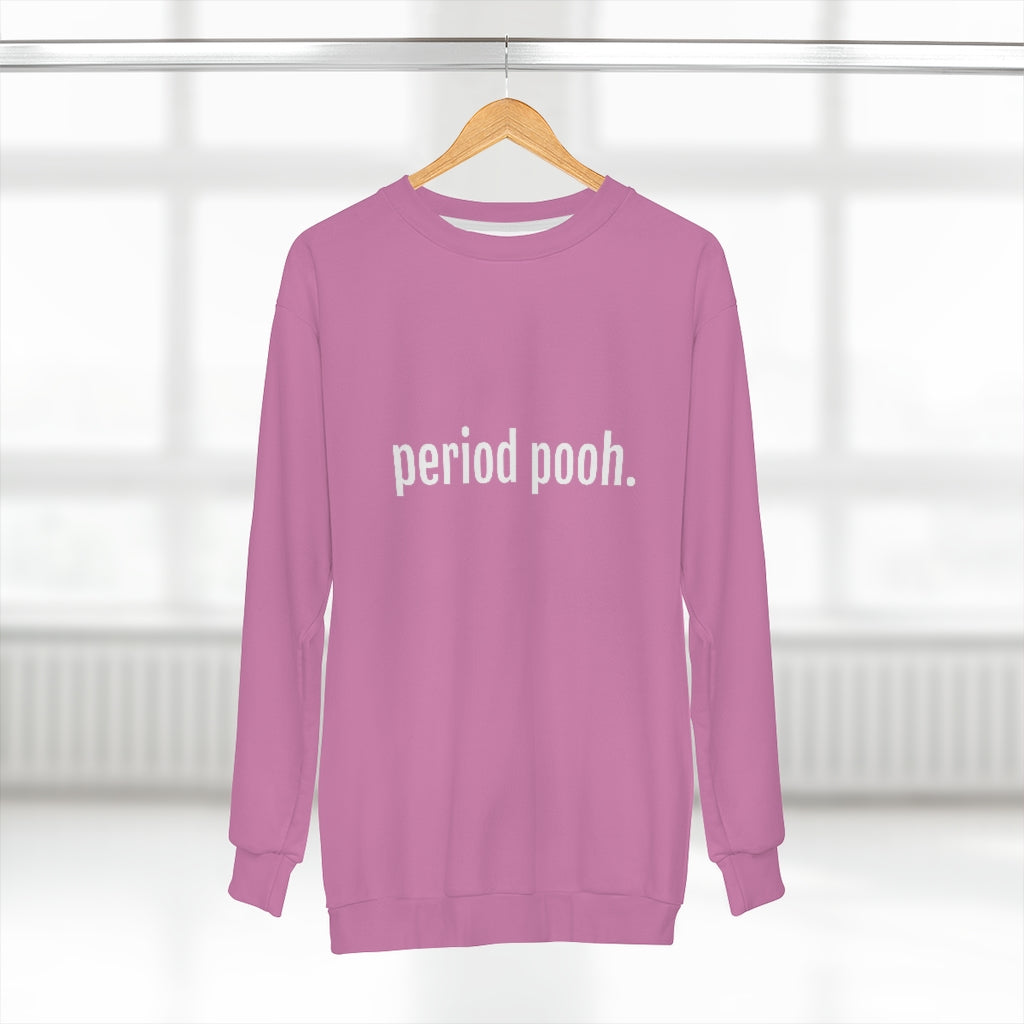 period pooh. (PINK/WHITE) AOP Unisex Sweatshirt