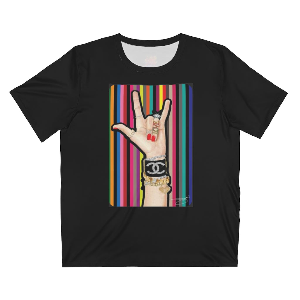 LOVE, ROCK, COLOR ( BLACK) .. All Over Print UNISEX T-Shirt