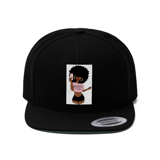 BLACK. NO SUGAR (PINK).. Unisex Flat Bill Hat