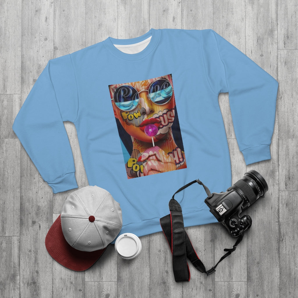 CHIC POP (BABY BLUE)  ..  AOP Unisex Sweatshirt