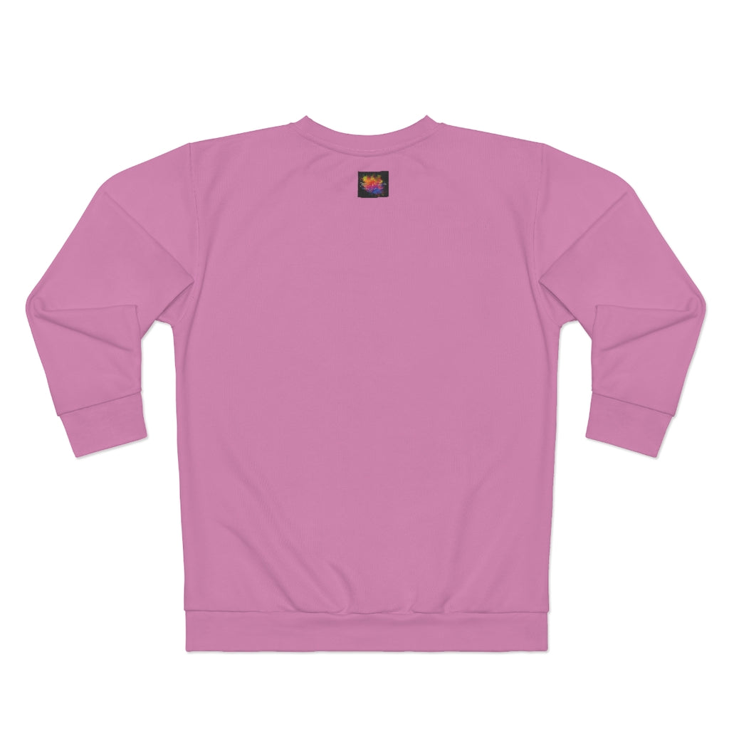 period pooh. (PINK/WHITE) AOP Unisex Sweatshirt