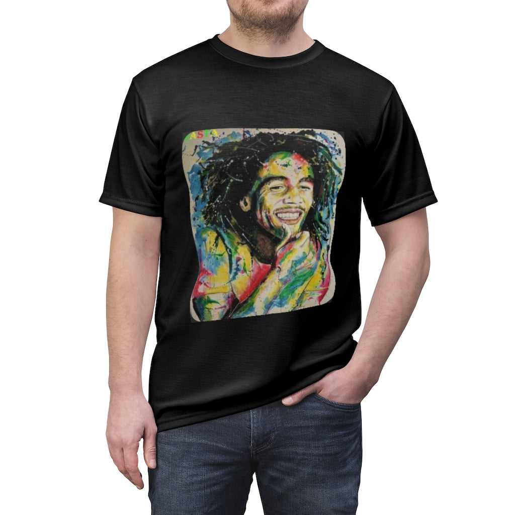 the GOD Rasta   .. (BLACK) ..  All Over Tee