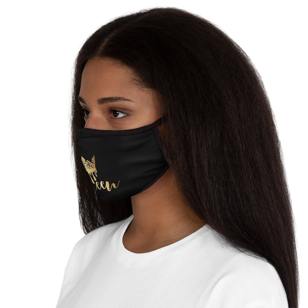 QUEEN.. (BLACK&GOLD)  Fitted Polyester Face Mask