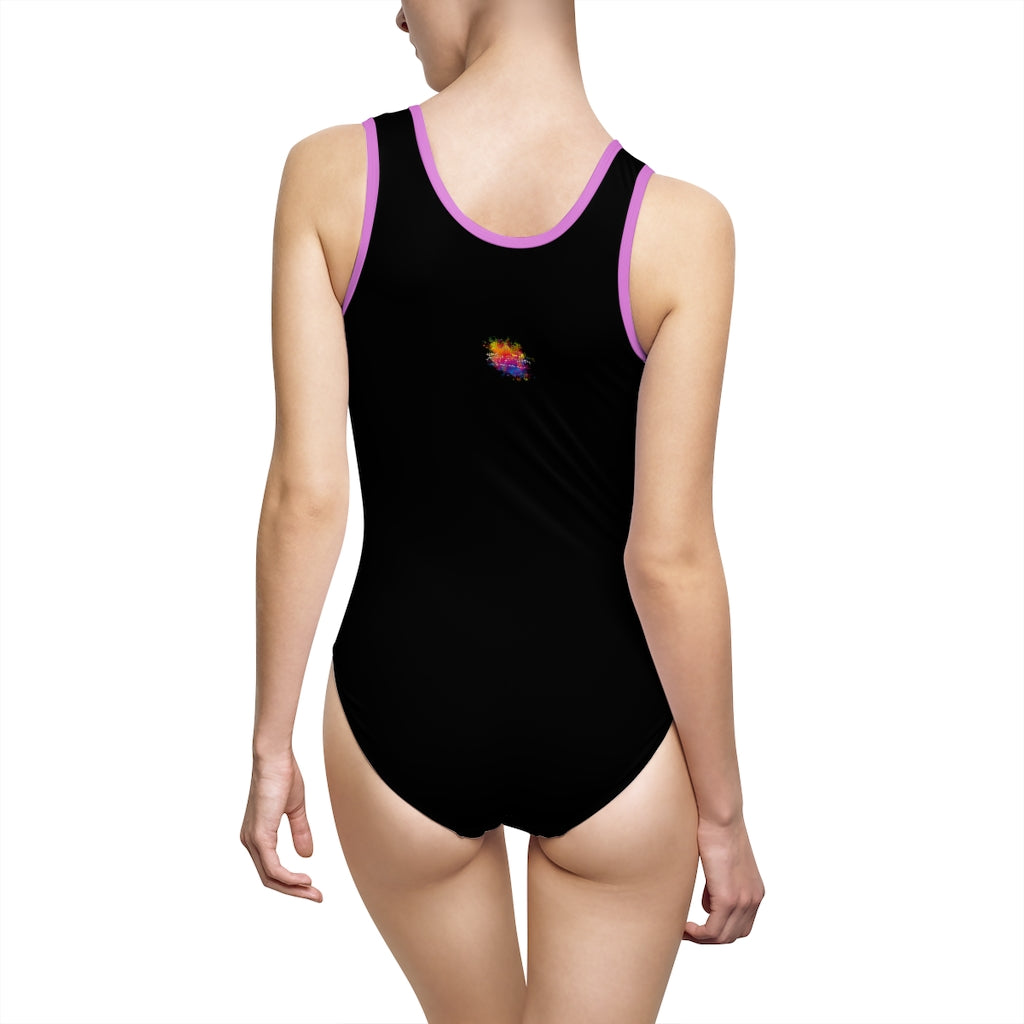 DOPE BLACK/WHITE Women's Classic One-Piece Swimsuit