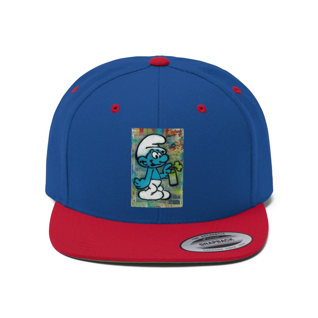 BLUE CARTOONS.. Unisex Flat Bill Hat