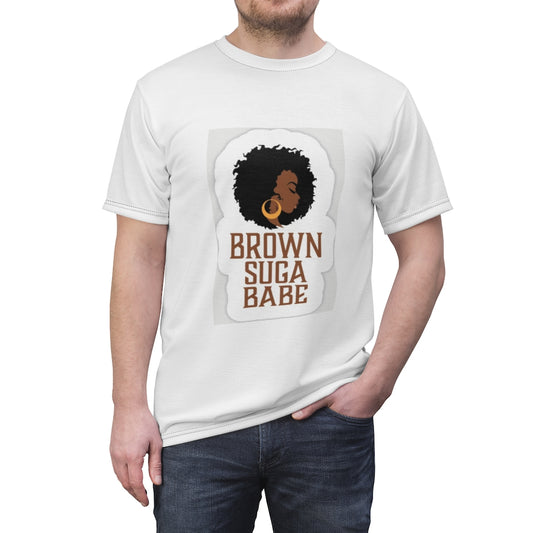 BROWN SUGA BABE (WHITE)  All Over Tee