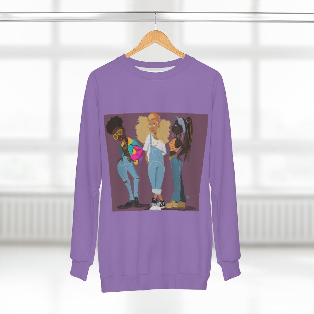 WE CUTE OR WHATEVA .. (LAVENDAR)  ..  AOP Unisex Sweatshirt