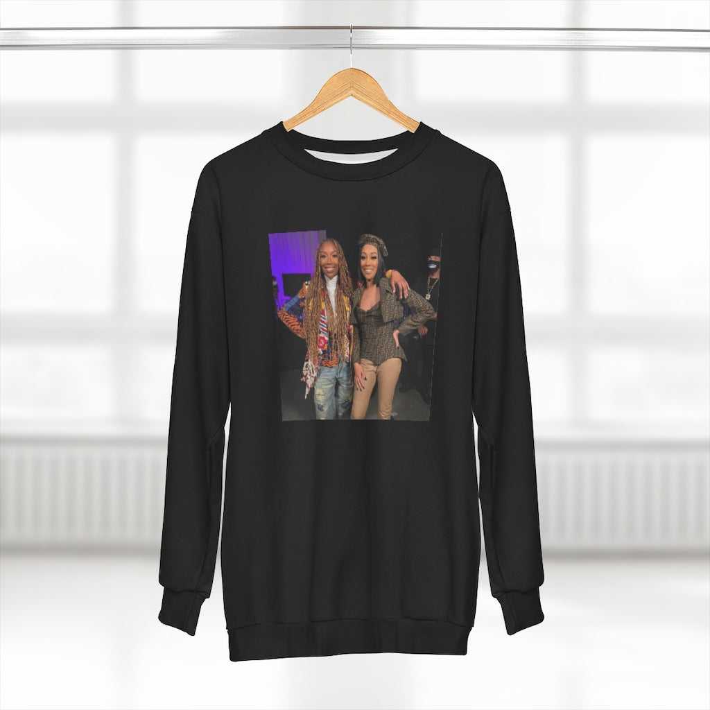 BRANDY VERZUZ MONICA (BLACK) AOP Unisex Sweatshirt