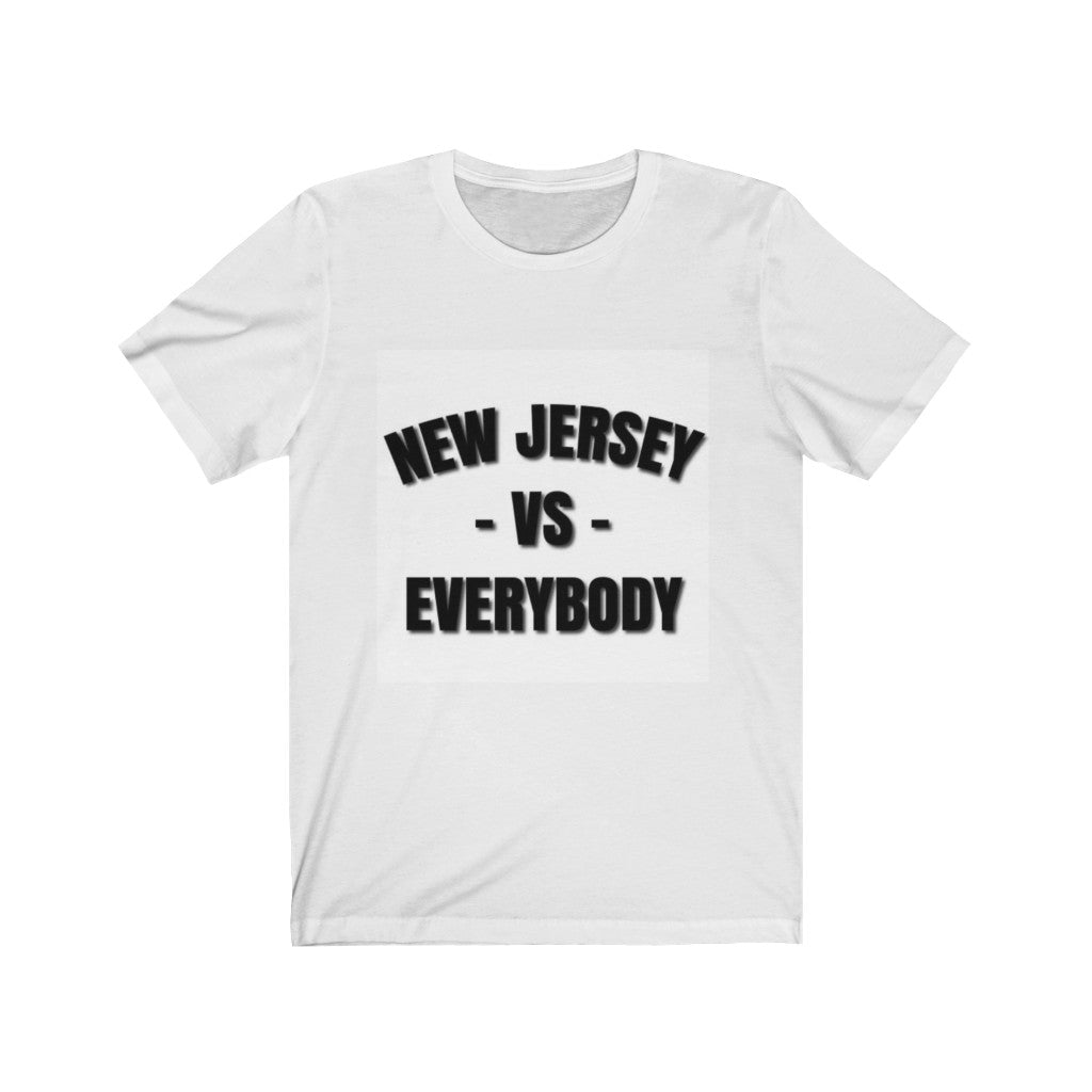 NJ -vs- Everybody WHITE Unisex Jersey Short Sleeve Tee