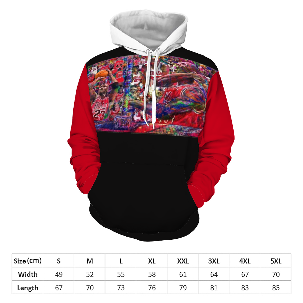 Killer MJ 23 Hoodie Hooded All Over Print Sweatshirt with Pockets