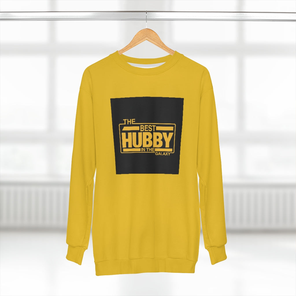 THE BEST HUBBY IN THE GALAXY (gold) AOP Unisex Sweatshirt