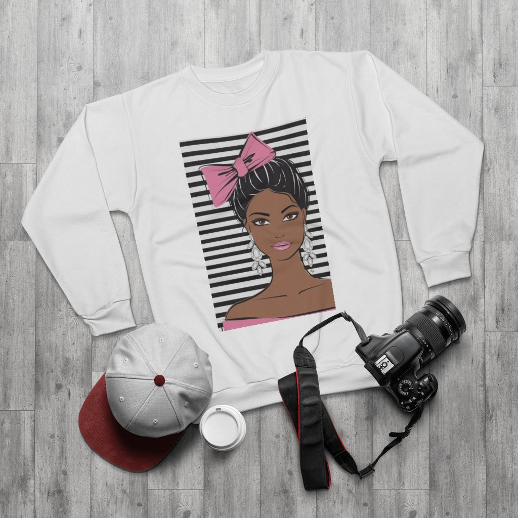 MS.BOW TIED.. (WHITE)  ..  AOP Unisex Sweatshirt