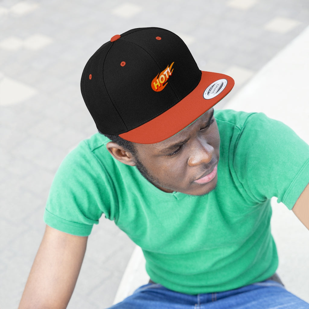 HOT! (BLACK/ORANGE) Unisex Flat Bill Hat