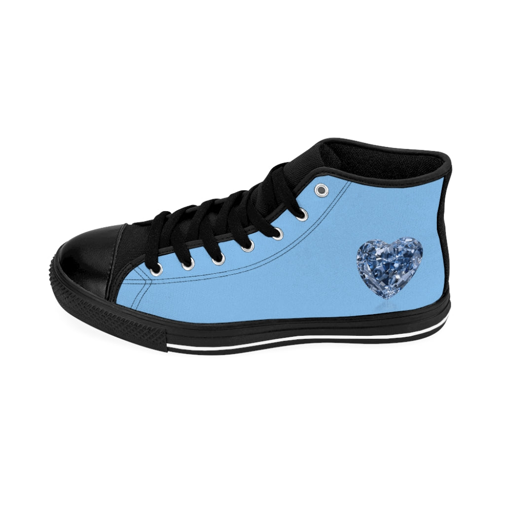 DIAMONDS IN BLUE Women's High-top Sneakers