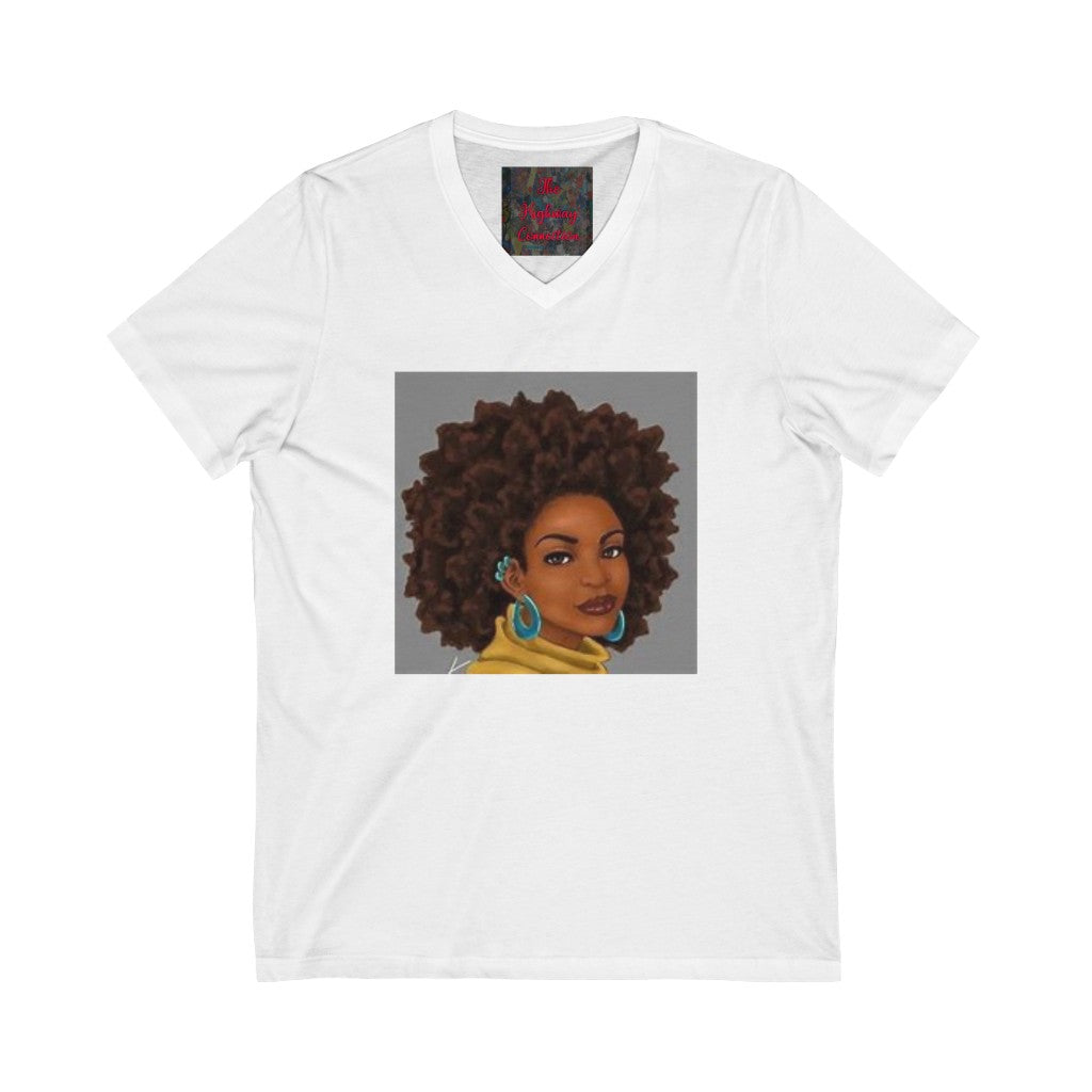 Brown Sis  Jersey Short Sleeve V-Neck Tee