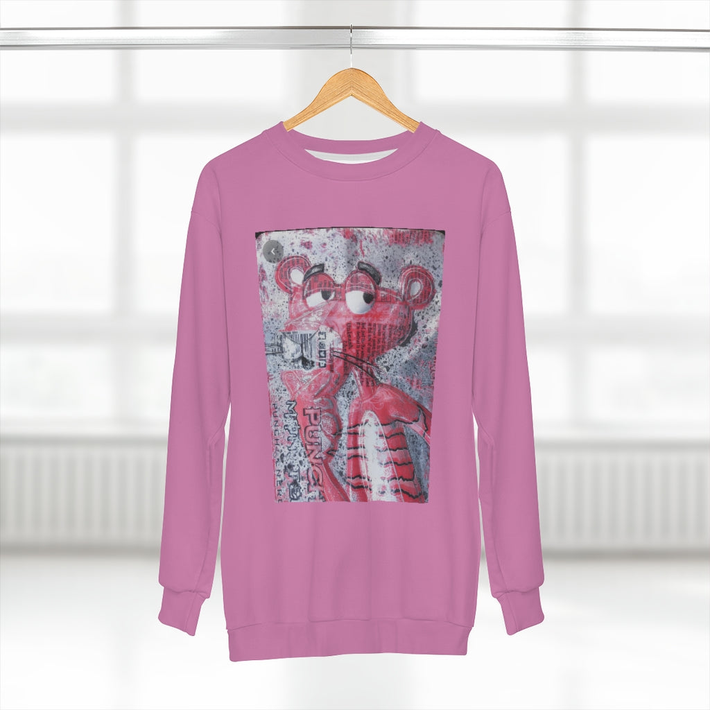 SOMETHIN' PANTHER LIKE (PINK)  ..  AOP Unisex Sweatshirt