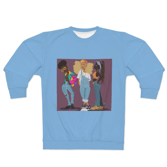 WE CUTE OR WHATEVA .. (BABY BLUE)  ..  AOP Unisex Sweatshirt