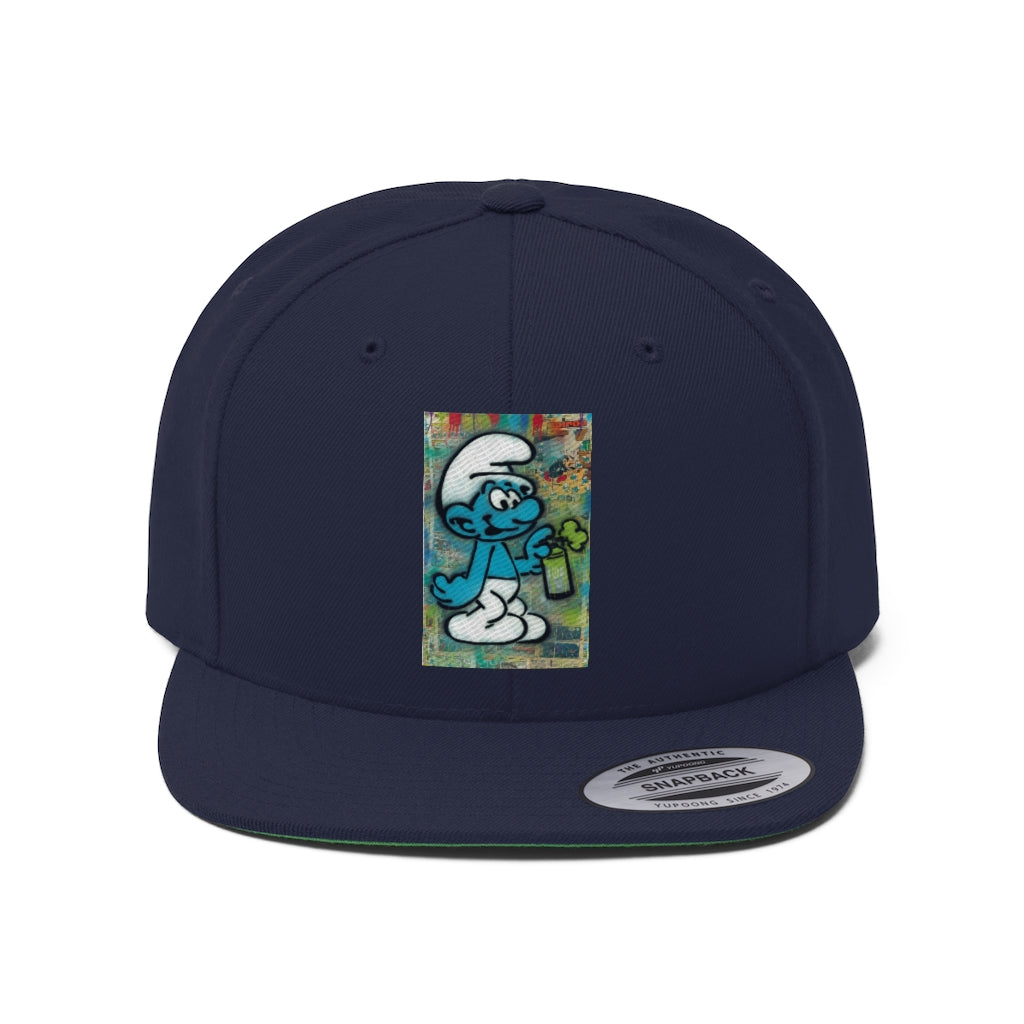 BLUE CARTOONS.. Unisex Flat Bill Hat