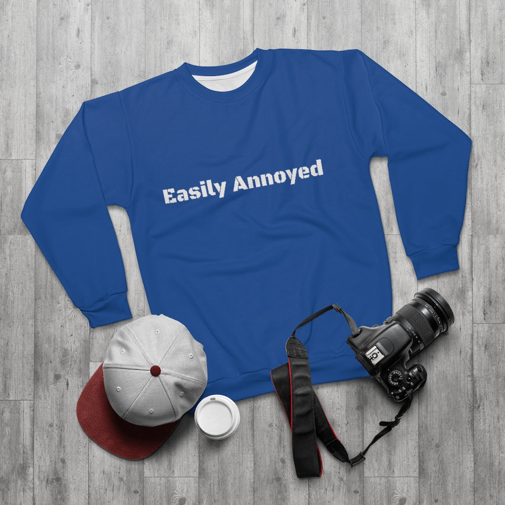 EASILY ANNOYED (Blue)  AOP Unisex Sweatshirt