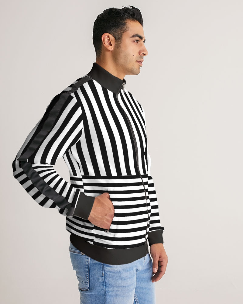 Catch Your Eyes Men's Stripe-Sleeve Track Jacket