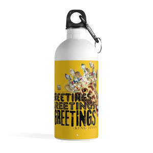 Greetings, Greetings, Greetings Yellow Stainless Steel Water Bottle