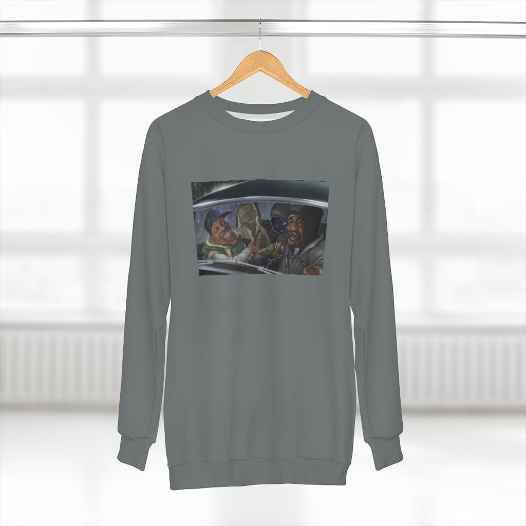 HOW HIGH IS U? (GRAY) AOP Unisex Sweatshirt