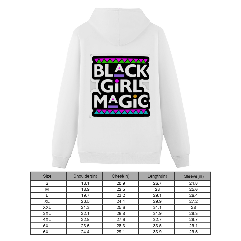 Black Girl Magic Hoodie with Pocket Sweater Back Print