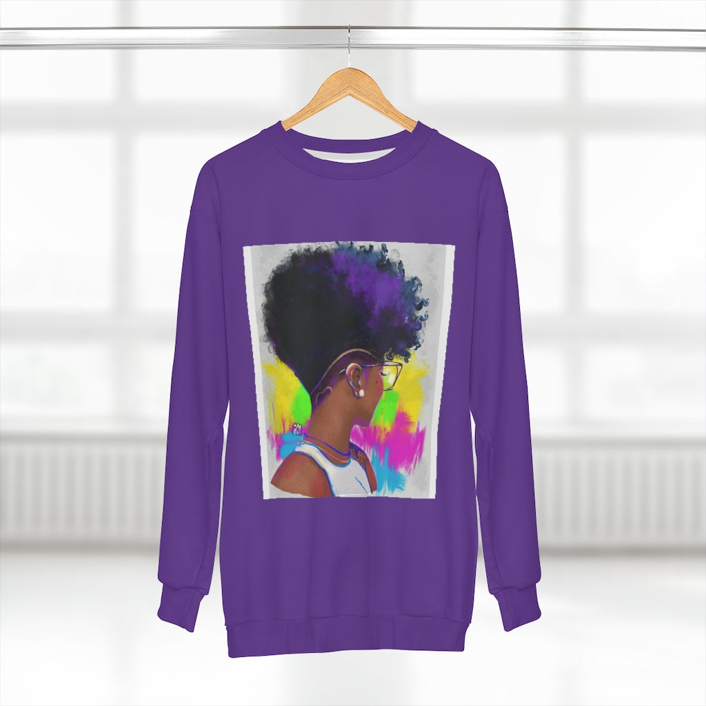 COLORED SHORTY (PURPLE)  ..  AOP Unisex Sweatshirt