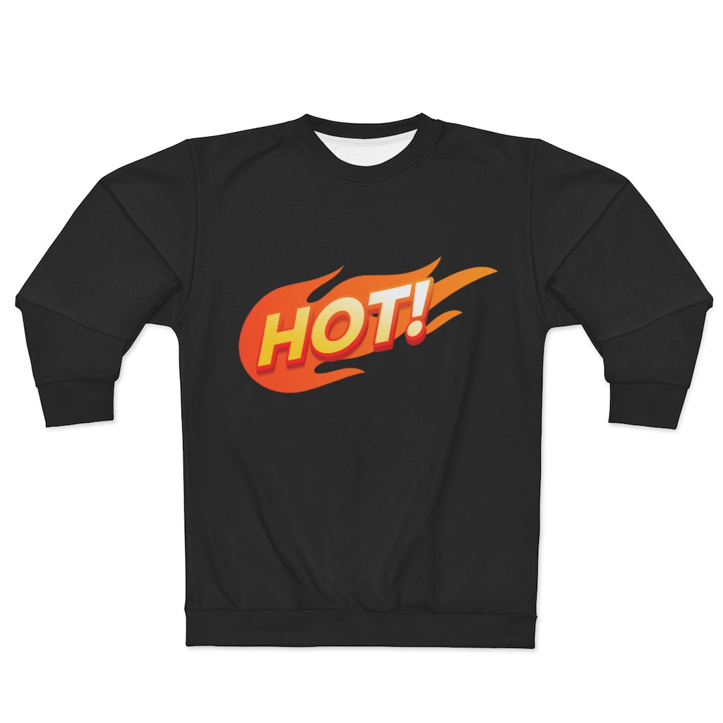 HOT! (BLACK) AOP Unisex Sweatshirt