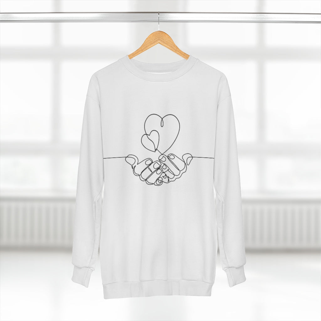 GIVE LOVE  (WHITE) AOP Unisex Sweatshirt