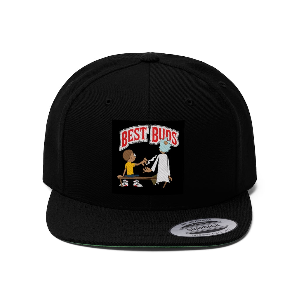 BEST BUDS (BLACK/GOLD) Unisex Flat Bill Hat