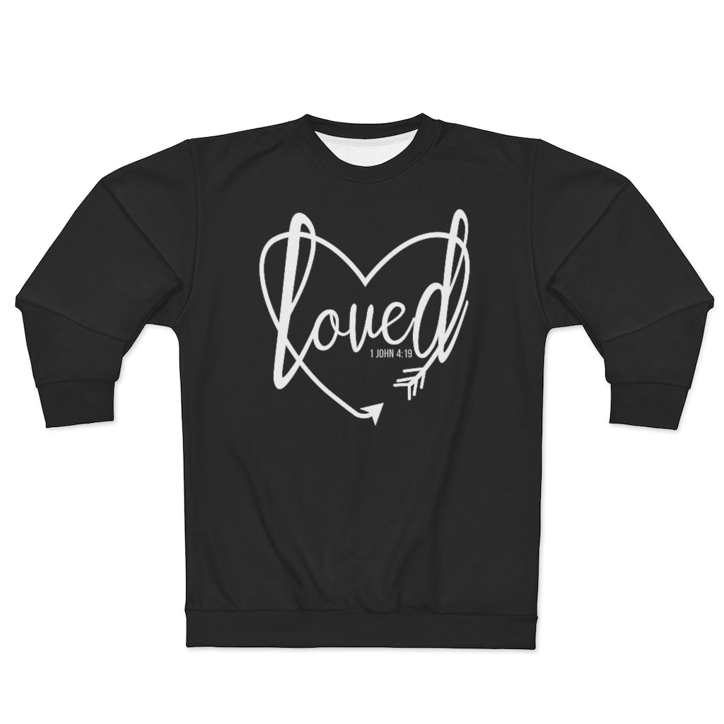 LOVED  (BLACK&WHITE) AOP Unisex Sweatshirt