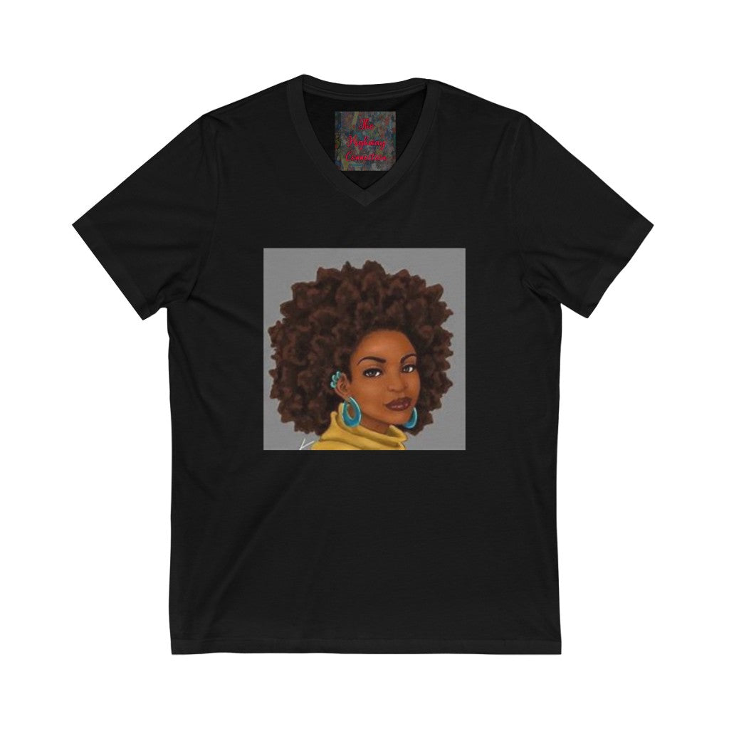 Brown Sis  Jersey Short Sleeve V-Neck Tee