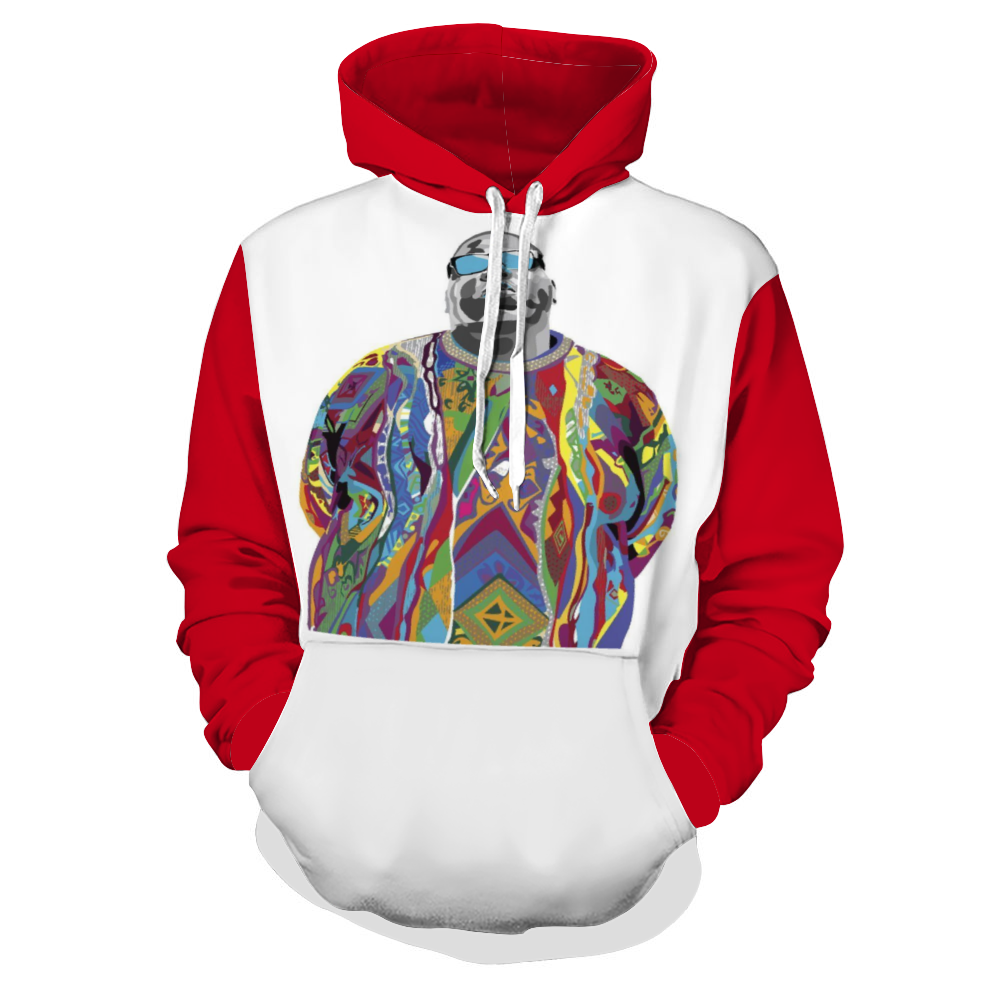 Colored BIG Hoodie All Over Print Sweatshirt with Pockets