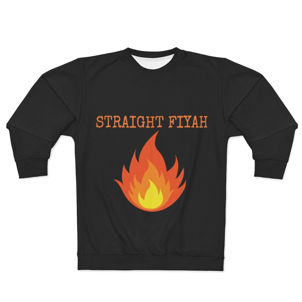 STRAIGHT FIYAH  (BLACK)  ..  AOP Unisex Sweatshirt