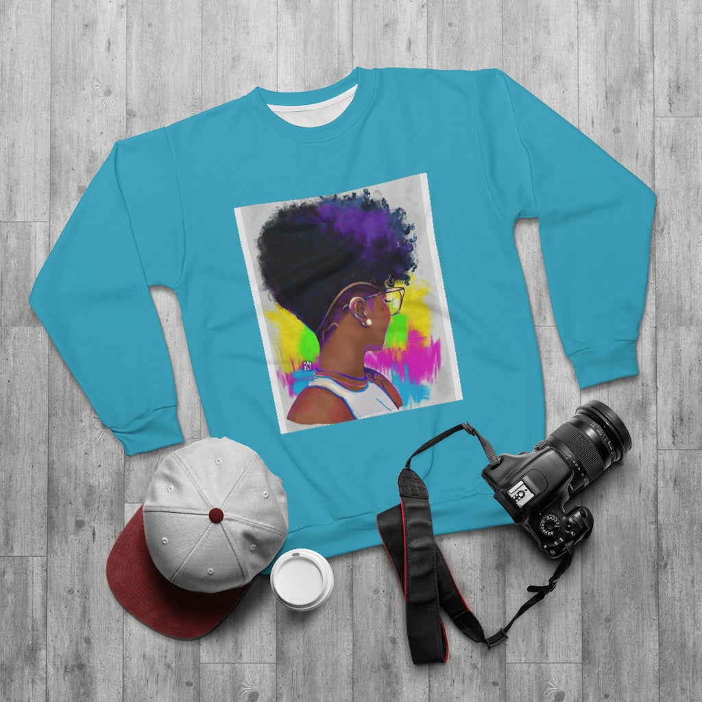 COLORED SHORTY (BLUE)  ..  AOP Unisex Sweatshirt