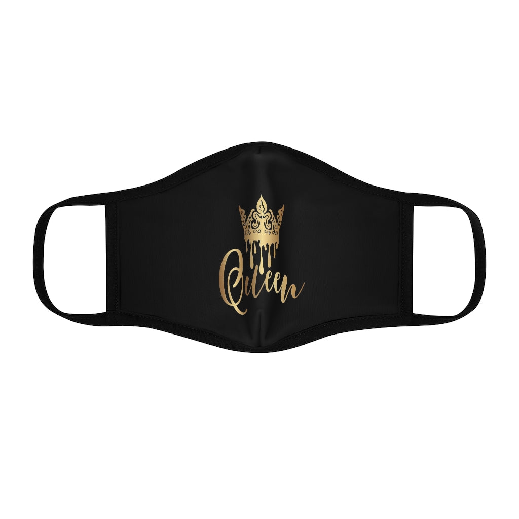 QUEEN.. (BLACK&GOLD)  Fitted Polyester Face Mask