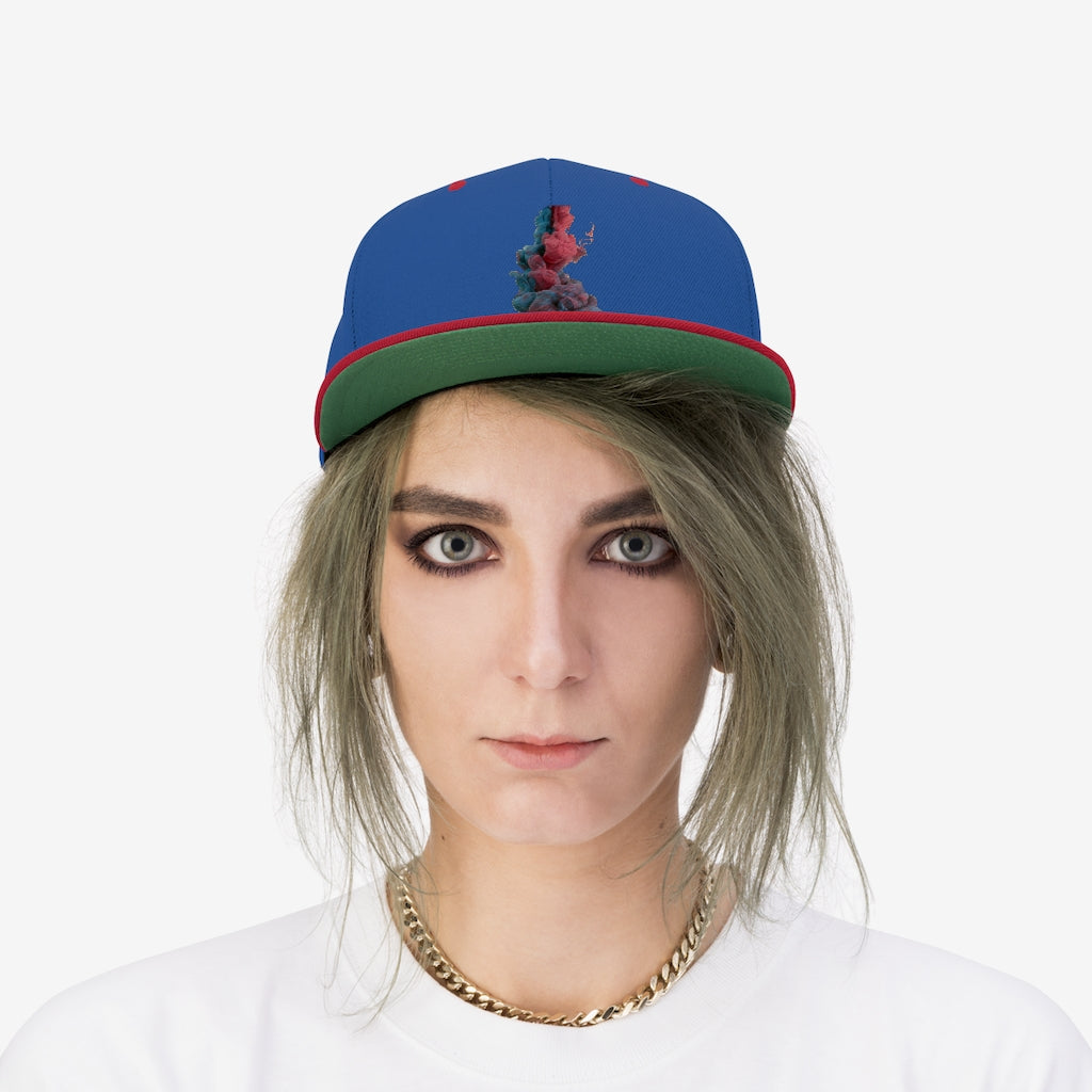 SMOKY HATS (BLUE/RED) Unisex Flat Bill Hat