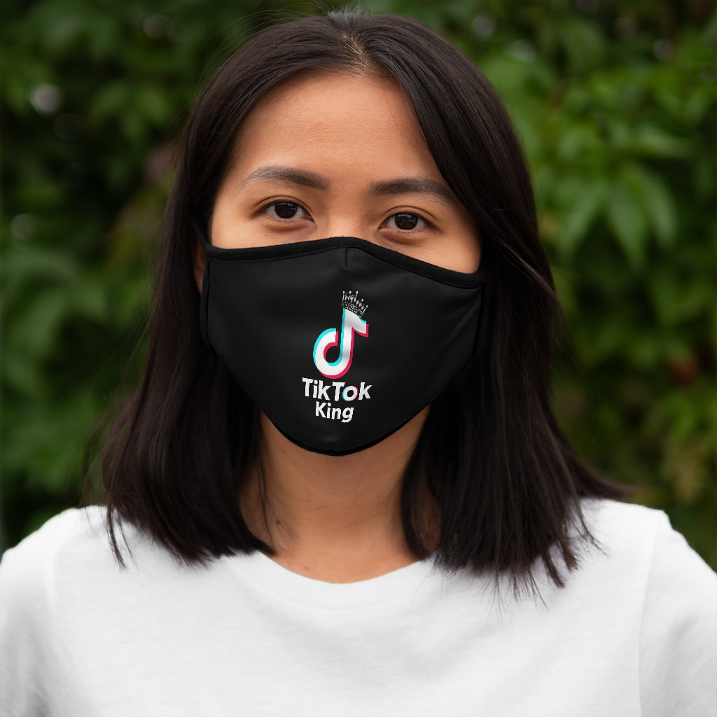 TIKTOK KING BLACK Fitted Polyester Face Mask