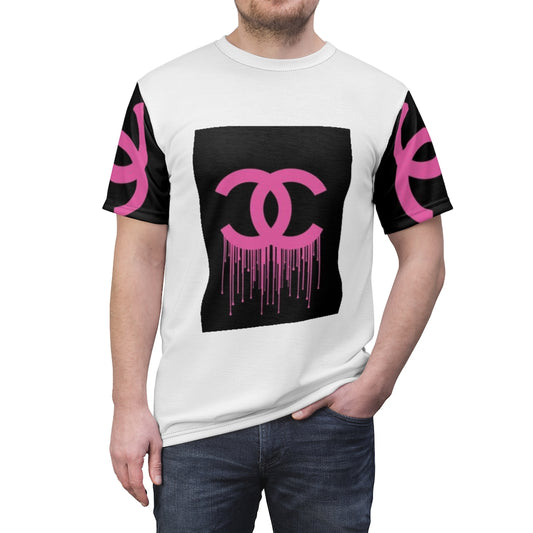 DESIGNER COUTURE IN PINK .. (WHITE) ..  All Over Tee