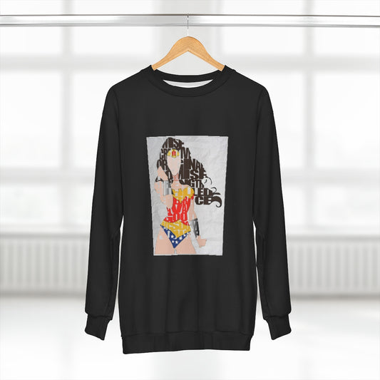 SHE'S A WONDER IN BLACK  ..  AOP Unisex Sweatshirt